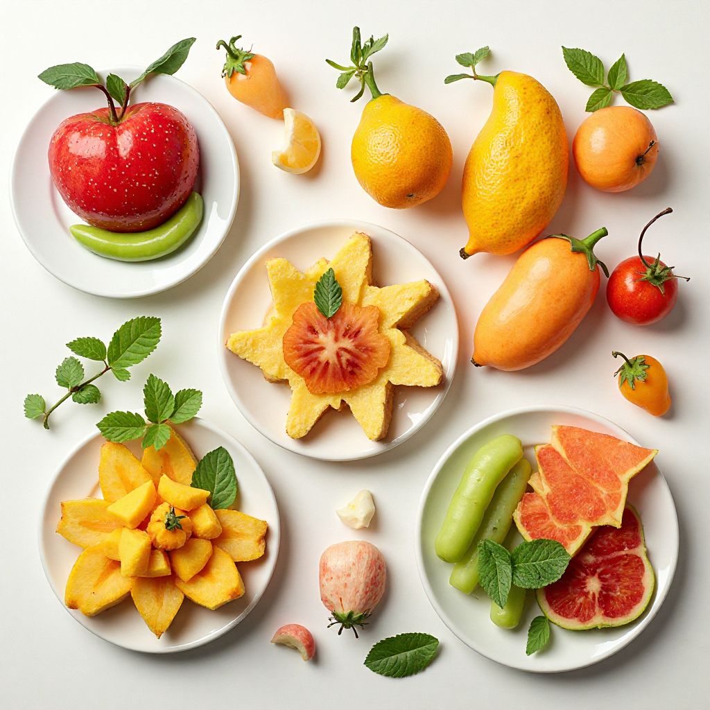 Special kids menu with colorful healthy options